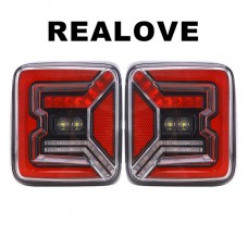 Smoked LED Tail Lights for Jeep Wrangler JL JLU 2018 2019 Sport Rubicon Sahara (Pair Tail Lamp Replacement US Edition)