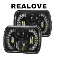 110W Osram Chips 5x7 inch Led Headlights 7x6 Led Sealed Beam Headlamp with High Low Beam H6054 6054 Led Headlight for Jeep Wrangler YJ Cherokee XJ H5054 H6054LL 6052 6053（2Pcs）