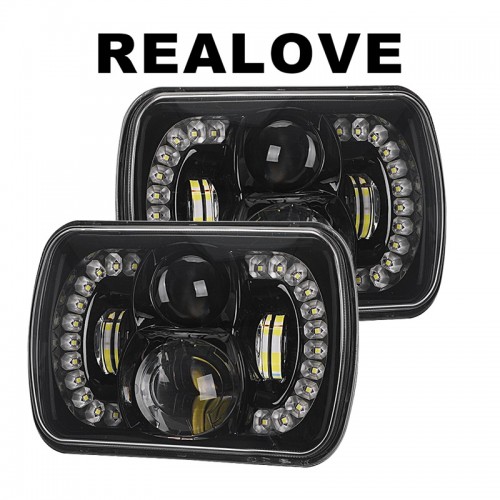 110W Osram Chips 5x7 inch Led Headlights 7x6 Led Sealed Beam Headlamp with High Low Beam H6054 6054 Led Headlight for Jeep Wrangler YJ Cherokee XJ H5054 H6054LL 6052 6053（2Pcs）